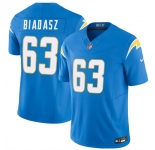 Men's Los Angeles Chargers #63 Tyler Biadasz Blue 2026 F.U.S.E. Vapor Limited Stitched Football Jersey