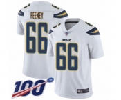 Men's Los Angeles Chargers #66 Dan Feeney White Vapor Untouchable Limited Player 100th Season Football Jersey