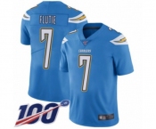 Men's Los Angeles Chargers #7 Doug Flutie Electric Blue Alternate Vapor Untouchable Limited Player 100th Season Football Jersey