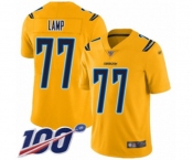 Men's Los Angeles Chargers #77 Forrest Lamp Limited Gold Inverted Legend 100th Season Football Jersey
