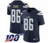 Men's Los Angeles Chargers #86 Hunter Henry Navy Blue Team Color Vapor Untouchable Limited Player 100th Season Football Jersey