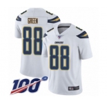 Men's Los Angeles Chargers #88 Virgil Green White Vapor Untouchable Limited Player 100th Season Football Jersey