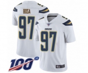Men's Los Angeles Chargers #97 Joey Bosa White Vapor Untouchable Limited Player 100th Season Football Jersey
