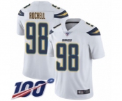 Men's Los Angeles Chargers #98 Isaac Rochell White Vapor Untouchable Limited Player 100th Season Football Jersey