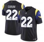 Men's Los Angeles Rams #22 Blake Corum Black 2025 F.U.S.E. “Rivalries†Vapor Limited Stitched Football Jersey