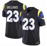 Men's Los Angeles Rams #23 Kyren Williams Black 2025 F.U.S.E. “Rivalries†Vapor Limited Football Stitched Jersey