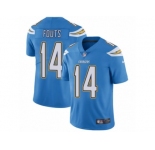Men's Nike Los Angeles Chargers #14 Dan Fouts Vapor Untouchable Limited Electric Blue Alternate NFL Jersey