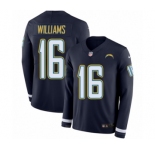 Men's Nike Los Angeles Chargers #16 Tyrell Williams Limited Navy Blue Therma Long Sleeve NFL Jersey
