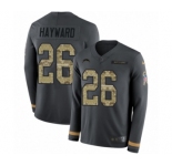 Men's Nike Los Angeles Chargers #26 Casey Hayward Limited Black Salute to Service Therma Long Sleeve NFL Jersey