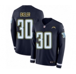 Men's Nike Los Angeles Chargers #30 Austin Ekeler Limited Navy Blue Therma Long Sleeve NFL Jersey