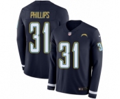 Men's Nike Los Angeles Chargers #31 Adrian Phillips Limited Navy Blue Therma Long Sleeve NFL Jersey