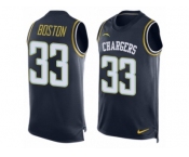 Men's Nike Los Angeles Chargers #33 Tre Boston Limited Navy Blue Player Name & Number Tank Top NFL Jersey