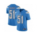 Men's Nike Los Angeles Chargers #51 Kyle Emanuel Vapor Untouchable Limited Electric Blue Alternate NFL Jersey