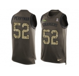 Men's Nike Los Angeles Chargers #52 Denzel Perryman Limited Green Salute to Service Tank Top NFL Jersey