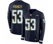 Men's Nike Los Angeles Chargers #53 Mike Pouncey Limited Navy Blue Therma Long Sleeve NFL Jersey