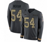 Men's Nike Los Angeles Chargers #54 Melvin Ingram Limited Black Salute to Service Therma Long Sleeve NFL Jersey