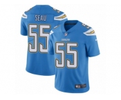 Men's Nike Los Angeles Chargers #55 Junior Seau Vapor Untouchable Limited Electric Blue Alternate NFL Jersey