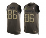 Men's Nike Los Angeles Chargers #86 Hunter Henry Limited Green Salute to Service Tank Top NFL Jersey