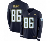 Men's Nike Los Angeles Chargers #86 Hunter Henry Limited Navy Blue Therma Long Sleeve NFL Jersey