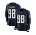 Men's Nike Los Angeles Chargers #98 Isaac Rochell Limited Navy Blue Therma Long Sleeve NFL Jersey