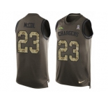 Men's Nike San Diego Chargers #23 Dexter McCoil Limited Green Salute to Service Tank Top NFL Jersey