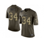 Men's Nike San Diego Chargers #34 Derek Watt Limited Green Salute to Service NFL Jersey
