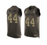 Men's Nike San Diego Chargers #44 Andre Williams Limited Green Salute to Service Tank Top NFL Jersey
