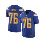 Nike Los Angeles Chargers #76 Russell Okung Electric Blue Men Stitched NFL Limited Rush Jersey
