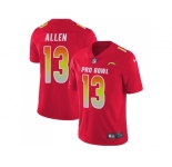 Women Nike Los Angeles Chargers #13 Keenan Allen Red Stitched NFL Limited AFC 2018 Pro Bowl Jersey