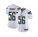 Women Nike Los Angeles Chargers #56 Korey Toomer White Vapor Untouchable Limited Player NFL Jersey