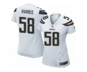 Women Nike Los Angeles Chargers #58 Nigel Harris Game White NFL Jersey