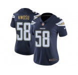 Women Nike Los Angeles Chargers #58 Uchenna Nwosu Navy Blue Team Color Stitched NFL Vapor Untouchable Limited Jersey