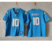 Women's Los Angeles Chargers #10 Justin Herbert Blue 2025 F.U.S.E. Alternate Vapor Limited Football Stitched Jersey