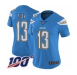 Women's Los Angeles Chargers #13 Keenan Allen Electric Blue Alternate Vapor Untouchable Limited Player 100th Season Football Jersey