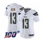 Women's Los Angeles Chargers #13 Keenan Allen White Vapor Untouchable Limited Player 100th Season Football Jersey