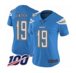 Women's Los Angeles Chargers #19 Lance Alworth Electric Blue Alternate Vapor Untouchable Limited Player 100th Season Football Jersey