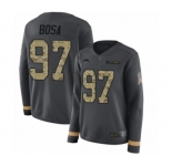Women's Los Angeles Chargers #97 Joey Bosa Limited Black Salute to Service Therma Long Sleeve Football Jersey