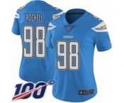 Women's Los Angeles Chargers #98 Isaac Rochell Electric Blue Alternate Vapor Untouchable Limited Player 100th Season Football Jersey