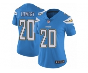 Women's Nike Los Angeles Chargers #20 Dwight Lowery Vapor Untouchable Limited Electric Blue Alternate NFL Jersey