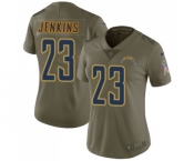 Women's Nike Los Angeles Chargers #23 Rayshawn Jenkins Limited Olive 2017 Salute to Service NFL Jersey