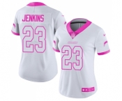 Women's Nike Los Angeles Chargers #23 Rayshawn Jenkins Limited White Pink Rush Fashion NFL Jersey