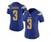 Women's Nike Los Angeles Chargers #3 Rayshawn Jenkins Limited Electric Blue Rush NFL Jersey