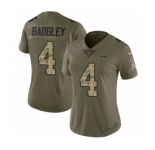 Women's Nike Los Angeles Chargers #4 Michael Badgley Limited Olive Camo 2017 Salute to Service NFL Jersey