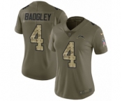 Women's Nike Los Angeles Chargers #4 Michael Badgley Limited Olive Camo 2017 Salute to Service NFL Jersey