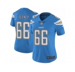 Women's Nike Los Angeles Chargers #66 Dan Feeney Vapor Untouchable Limited Electric Blue Alternate NFL Jersey