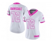 Women's Nike Los Angeles Chargers #72 Joe Barksdale Limited White Pink Rush Fashion NFL Jersey
