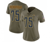 Women's Nike Los Angeles Chargers #75 Michael Schofield Limited Olive 2017 Salute to Service NFL Jersey
