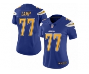 Women's Nike Los Angeles Chargers #77 Forrest Lamp Limited Electric Blue Rush NFL Jersey