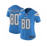 Women's Nike Los Angeles Chargers #80 Kellen Winslow Vapor Untouchable Limited Electric Blue Alternate NFL Jersey