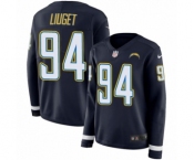 Women's Nike Los Angeles Chargers #94 Corey Liuget Limited Navy Blue Therma Long Sleeve NFL Jersey